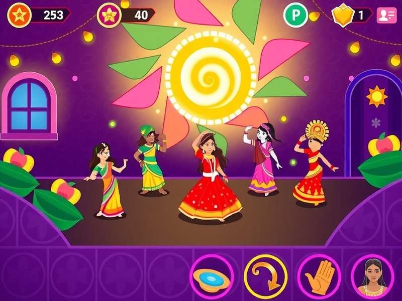 Navratri Luminous Quest Gameplay Screenshot - Virtual Garba Celebration